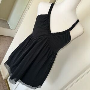 Express babydoll style layered top with braided straps